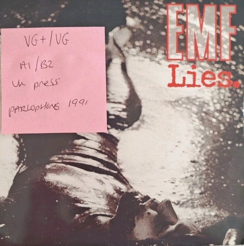 EMF Lies Vinyl Record 7" VG+/VG R 6296 1991 sleeve EMF Lies Vinyl Record 7" VG+/VG R 6296 1991 sleeve