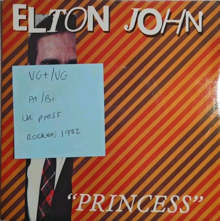 Elton John Princess Vinyl Record 7" VG+/VG XPRES85 1982 sleeve Elton John Princess Vinyl Record 7" VG+/VG XPRES85 1982 sleeve