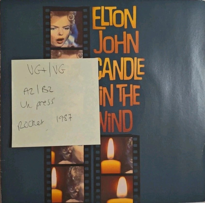 Elton John Candle In The Wind Vinyl Record 7" VG+/VG EJS 15 1987 sleeve Elton John Candle In The Wind Vinyl Record 7" VG+/VG EJS 15 1987 sleeve