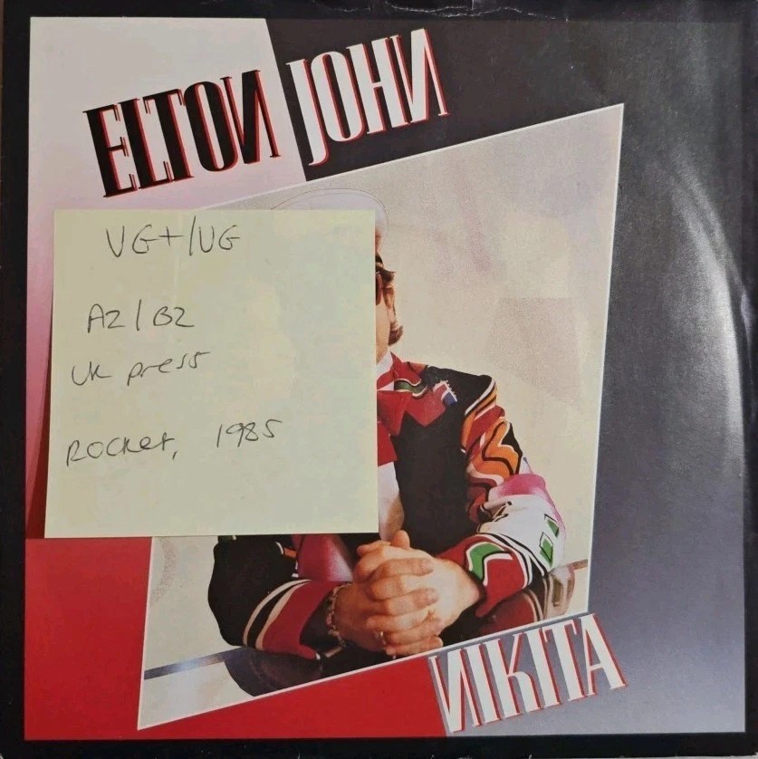 Elton John Nikita Vinyl Record 7" VG+/VG EJS9 1985 sleeve Elton John Nikita Vinyl Record 7" VG+/VG EJS9 1985 sleeve