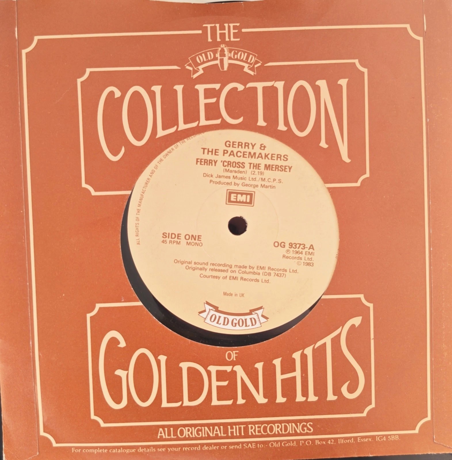 Gerry & The Pacemakers Ferry 'Cross The Mersey Vinyl Record 7" VG+/VG OG 9373 sleeve Gerry & The Pacemakers Ferry 'Cross The Mersey Vinyl Record 7" VG+/VG OG 9373 sleeve