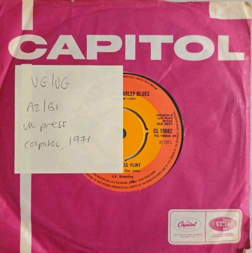 McGuinness Flint Malt And Barley Blues Vinyl Record 7" VG/VG CL15682 1971 sleeve McGuinness Flint Malt And Barley Blues Vinyl Record 7" VG/VG CL15682 1971 sleeve