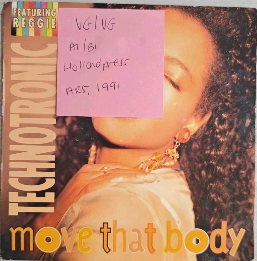Technotronic Move That Body Vinyl Record 7" VG/VG ARS656837 1991 vinyl record sleeve Technotronic Move That Body Vinyl Record 7" VG/VG ARS656837 1991 vinyl record sleeve