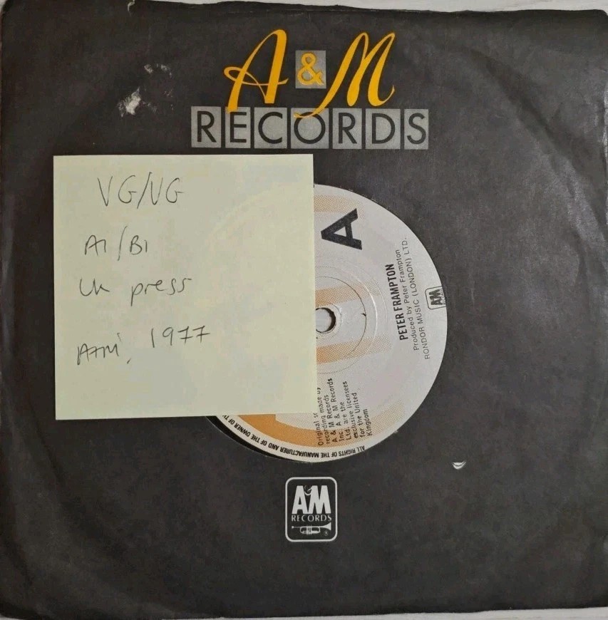 Peter Frampton I'm In You Vinyl Record 7" VG/VG AMS7298 1977 sleeve Peter Frampton I'm In You Vinyl Record 7" VG/VG AMS7298 1977 sleeve