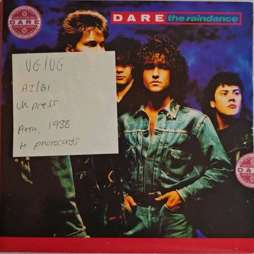 Dare The Raindance Vinyl Record 7" VG/VG AM 483 1988 sleeve Dare The Raindance Vinyl Record 7" VG/VG AM 483 1988 sleeve
