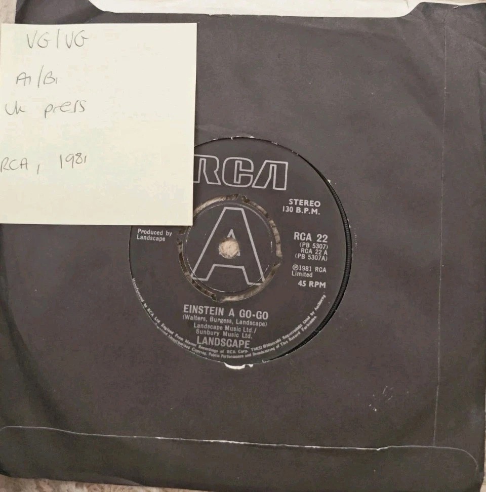 Landscape Einstein A Go-Go Vinyl Record 7" VG/VG RCA22 1981 sleeve Landscape Einstein A Go-Go Vinyl Record 7" VG/VG RCA22 1981 sleeve