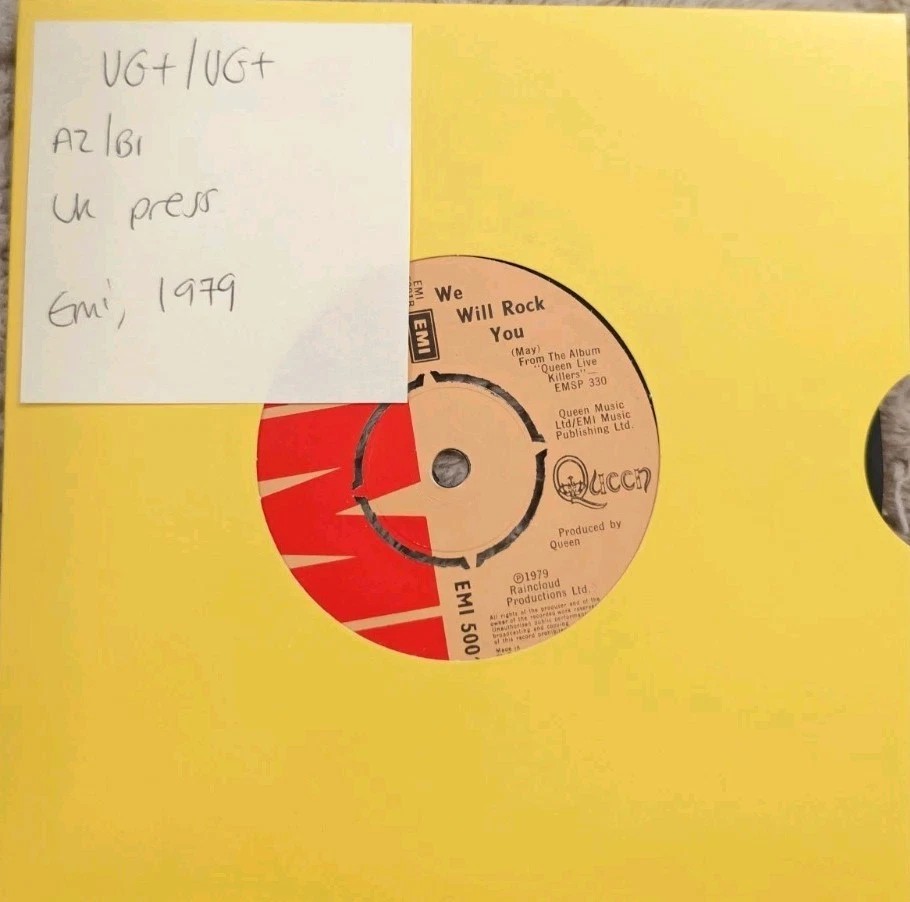 Queen Crazy Little Thing Called Love Vinyl Record 7" VG+/VG+ EMI5001 sleeve Queen Crazy Little Thing Called Love Vinyl Record 7" VG+/VG+ EMI5001 sleeve