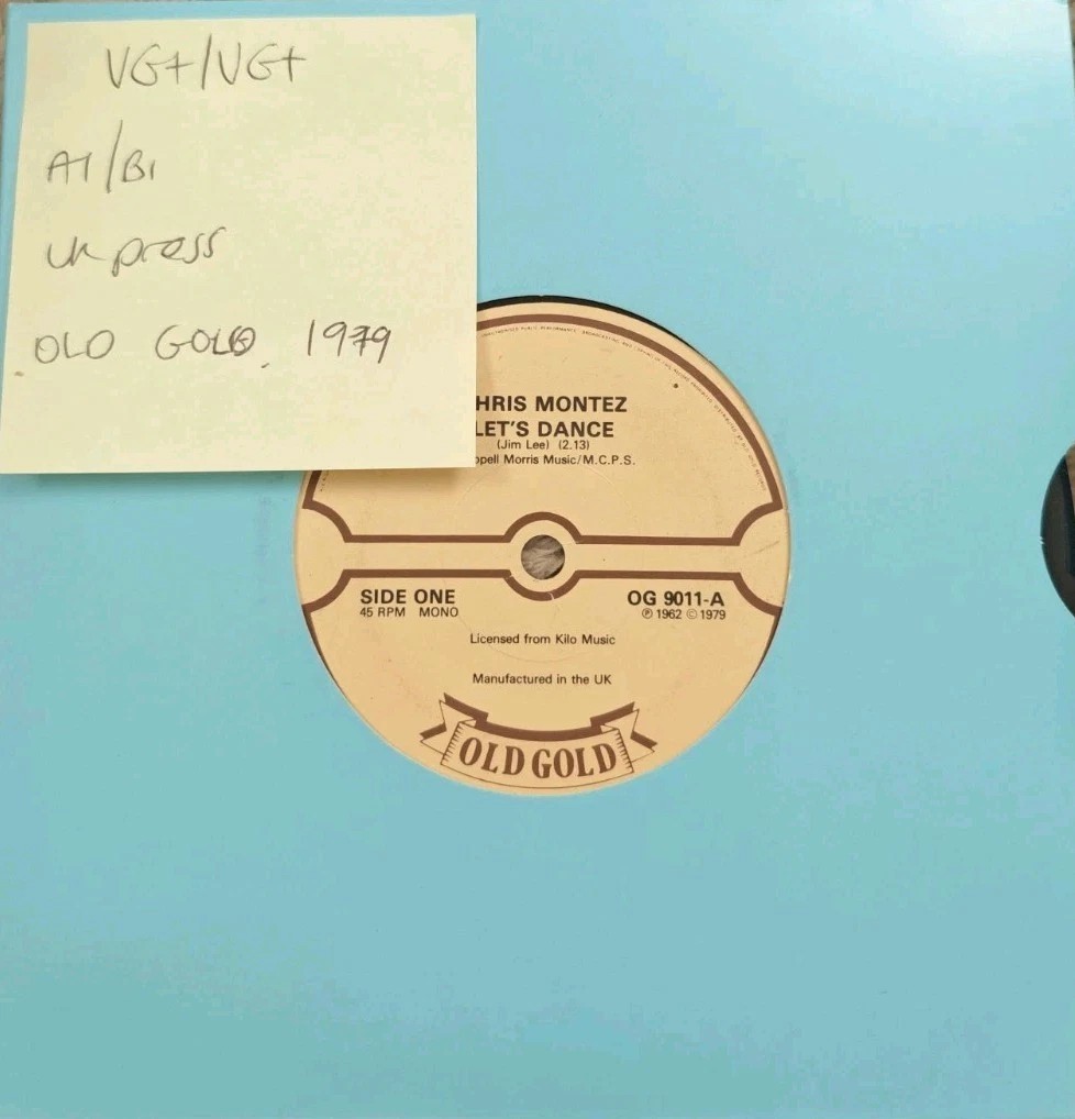Chris Montez Let's Dance Vinyl Record 7" VG+/VG+ OG 9011 1979 sleeve Chris Montez Let's Dance Vinyl Record 7" VG+/VG+ OG 9011 1979 sleeve
