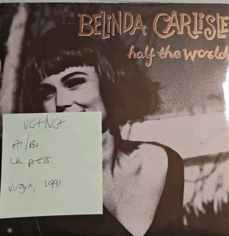Belinda Carlisle Half The World Vinyl Record 7" VG+/VG+ VS 1388 1991 sleeve Belinda Carlisle Half The World Vinyl Record 7" VG+/VG+ VS 1388 1991 sleeve