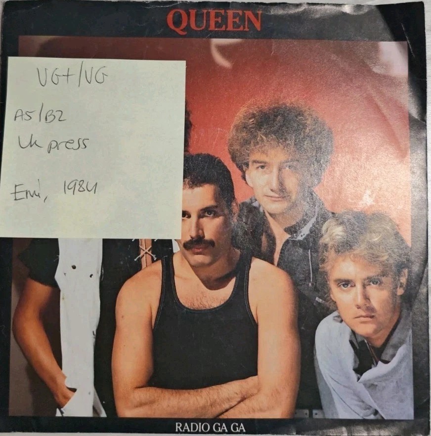 Queen Radio Ga Ga Vinyl Record 7" VG+/VG QUEEN 1 1984 sleeve Queen Radio Ga Ga Vinyl Record 7" VG+/VG QUEEN 1 1984 sleeve