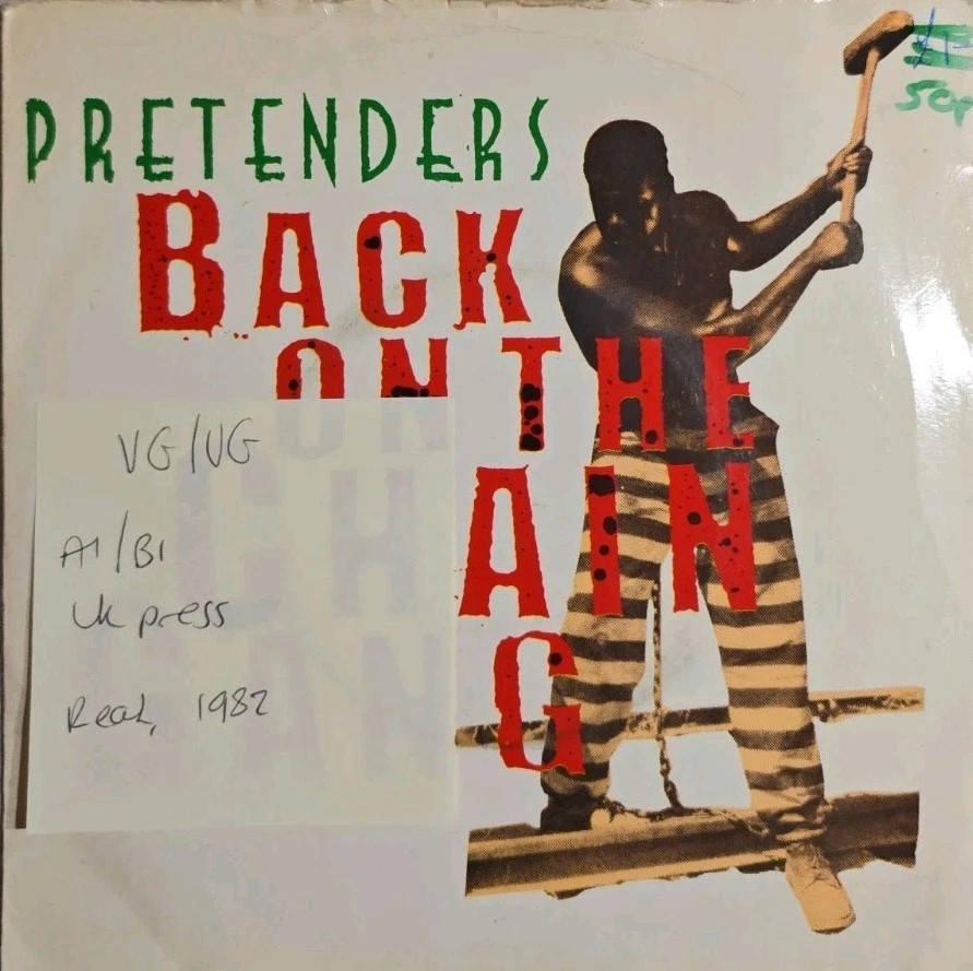 The Pretenders Back On The Chain Gang Vinyl Record 7" VG/VG ARE19 1982 vinyl record sleeve The Pretenders Back On The Chain Gang Vinyl Record 7" VG/VG ARE19 1982 vinyl record sleeve