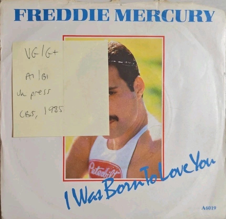 Freddie Mercury I Was Born To Love You Vinyl Record 7" VG/G+ A6019 1985 sleeve Freddie Mercury I Was Born To Love You Vinyl Record 7" VG/G+ A6019 1985 sleeve