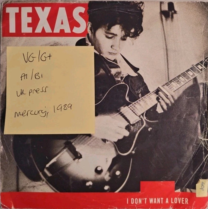 Texas I Don’t Want A Lover Vinyl Record 7" VG/G+ TEX 1 1989 sleeve Texas I Don’t Want A Lover Vinyl Record 7" VG/G+ TEX 1 1989 sleeve