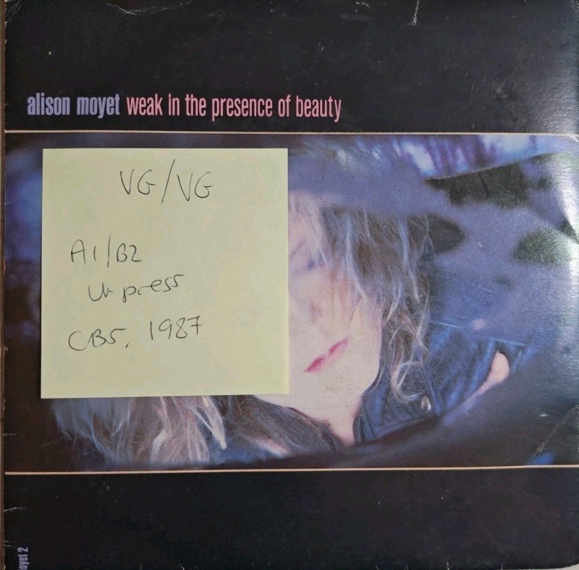 Alison Moyet Weak In The Presence of Beauty Vinyl Record 7" VG/VG Moyet 2 1987 sleeve Alison Moyet Weak In The Presence of Beauty Vinyl Record 7" VG/VG Moyet 2 1987 sleeve