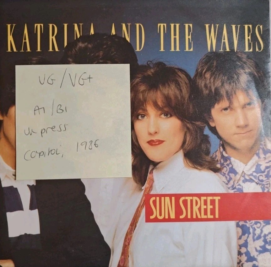 Katrina and The Waves Sun Street Vinyl Record 7" VG/VG+ CL407 1986 sleeve Katrina and The Waves Sun Street Vinyl Record 7" VG/VG+ CL407 1986 sleeve