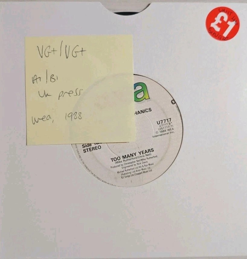 Mike & The Mechanics The Living Years Vinyl Record 7" VG+/VG+ U7717 1988 sleeve Mike & The Mechanics The Living Years Vinyl Record 7" VG+/VG+ U7717 1988 sleeve