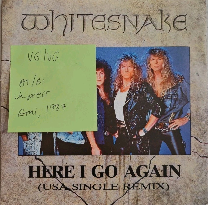 Whitesnake Here I Go Again (US Remix) Vinyl Record 7" VG/VG EM35 1987 sleeve Whitesnake Here I Go Again (US Remix) Vinyl Record 7" VG/VG EM35 1987 sleeve