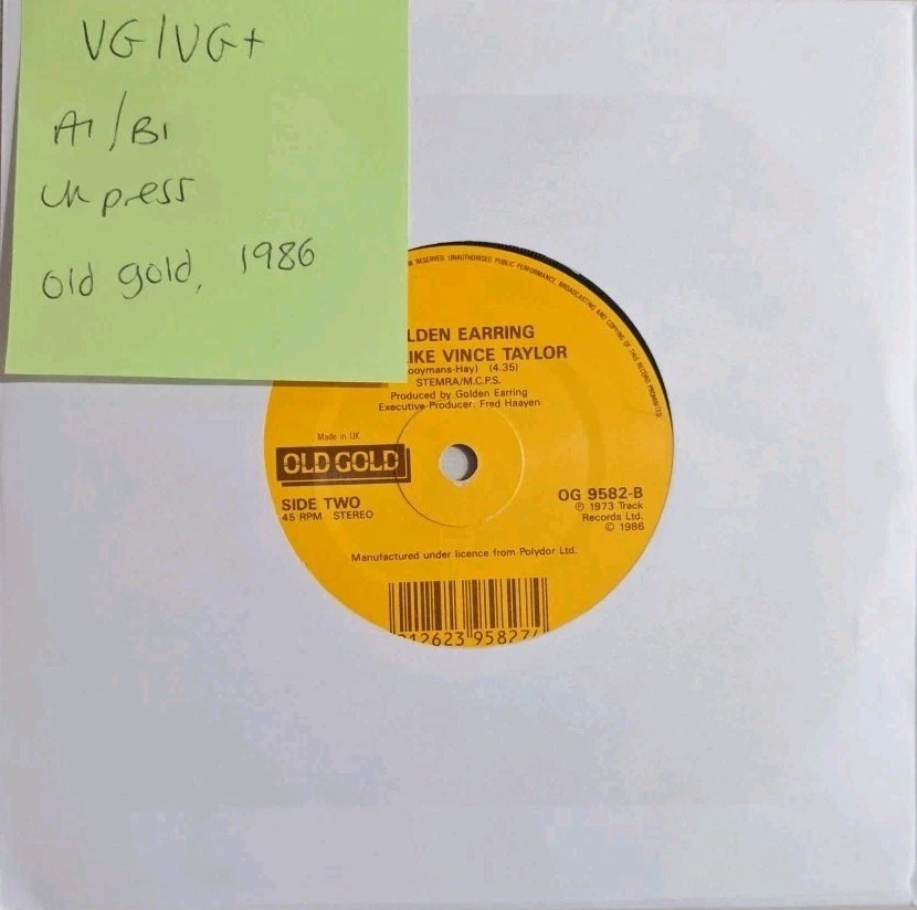 Golden Earring Radar Love/ Just Like Vince Taylor Vinyl Record 7" VG/VG+ OG9582 sleeve Golden Earring Radar Love/ Just Like Vince Taylor Vinyl Record 7" VG/VG+ OG9582 sleeve