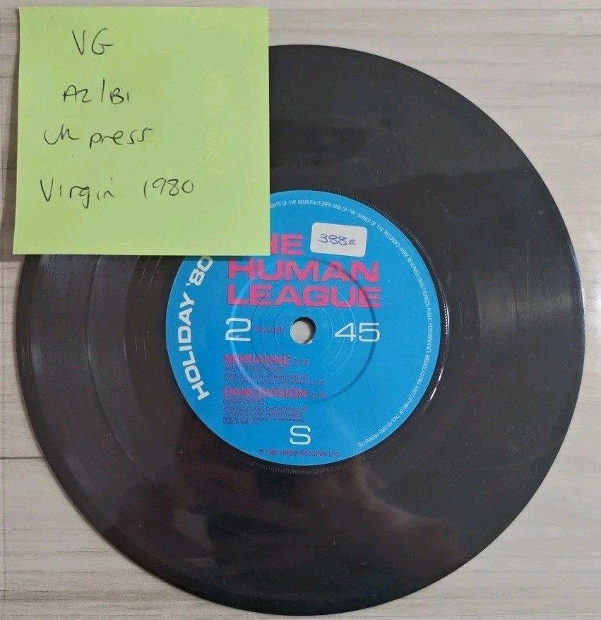 Human League Marianne Vinyl Record 7" VG SV1056 1980 sleeve Human League Marianne Vinyl Record 7" VG SV1056 1980 sleeve