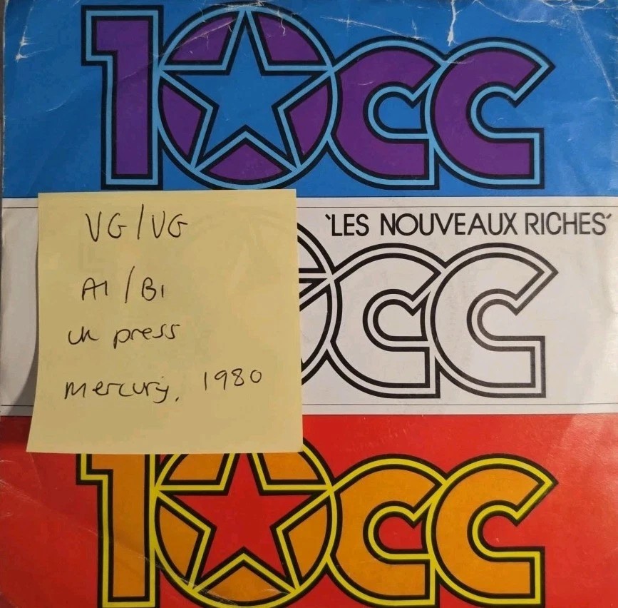 10cc Les Nouveaux Riches Vinyl Record 7" VG/VG TEN10 1980 sleeve 10cc Les Nouveaux Riches Vinyl Record 7" VG/VG TEN10 1980 sleeve