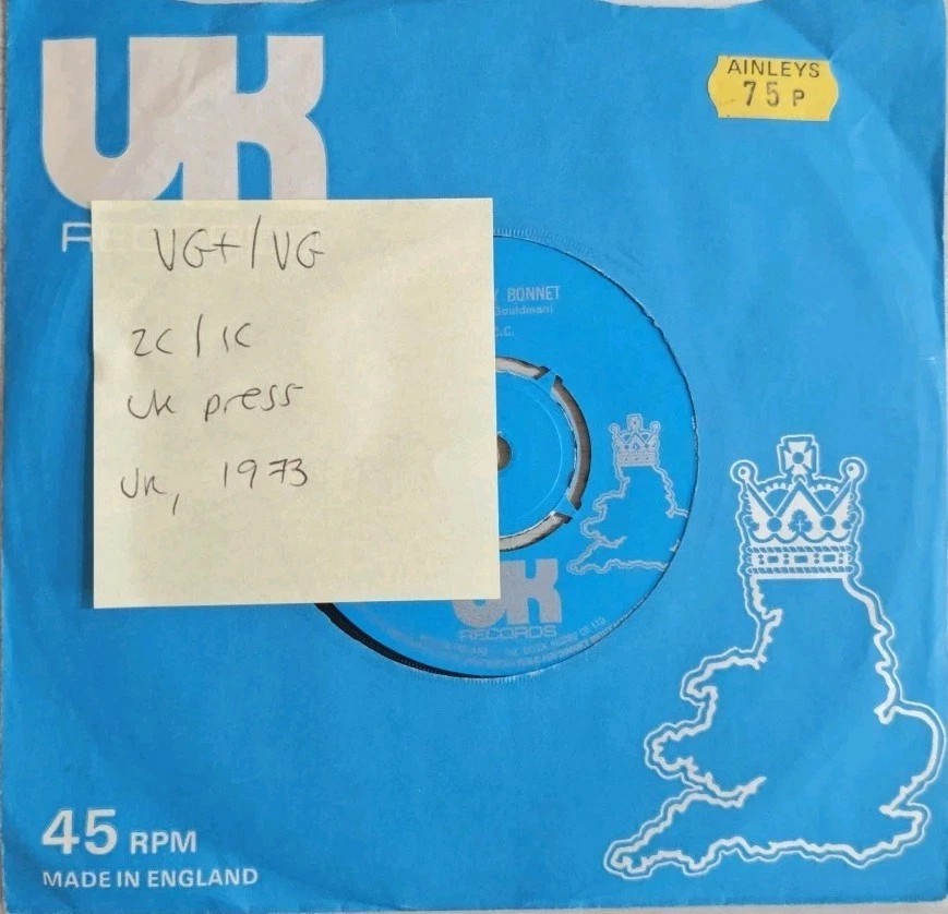 10cc Bee In My Bonnet / The Dean And I Vinyl Record 7" VG+/VG UK.48 1973 sleeve 10cc Bee In My Bonnet / The Dean And I Vinyl Record 7" VG+/VG UK.48 1973 sleeve