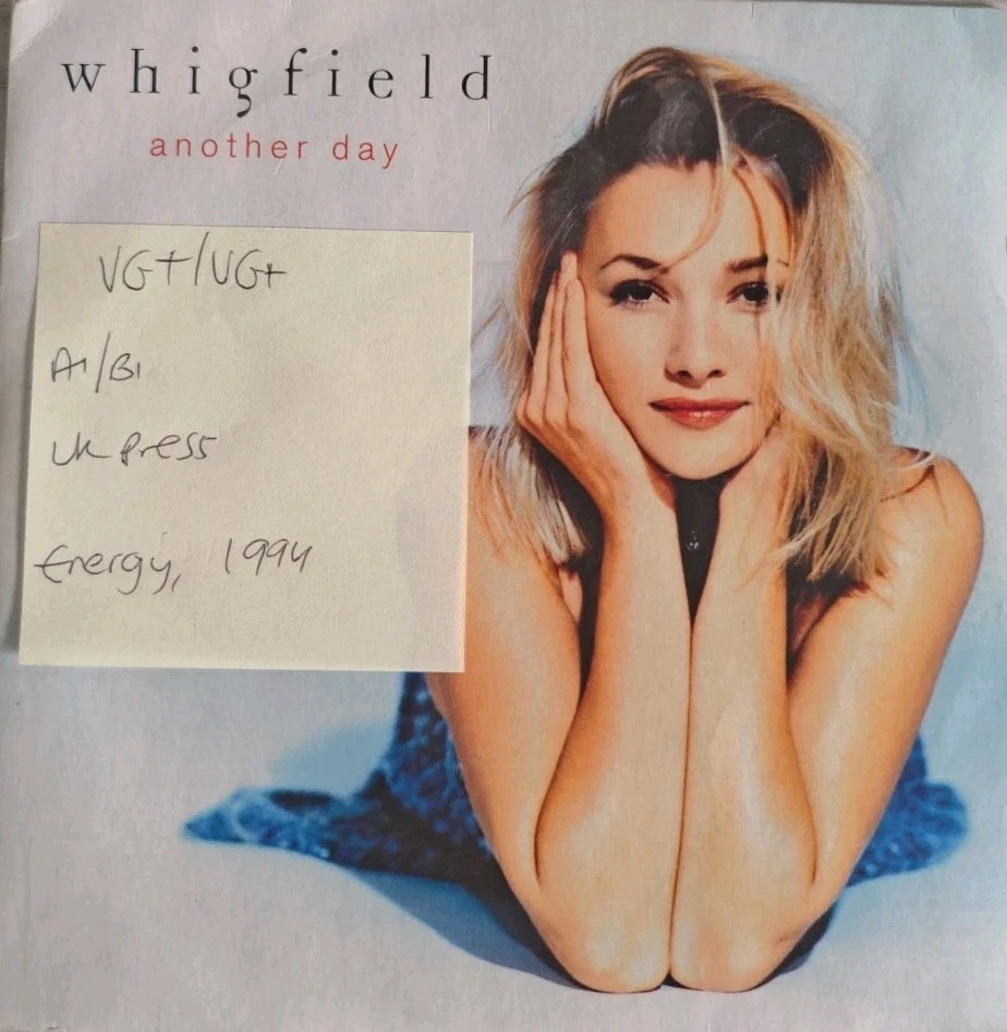 Whigfield Another Day Vinyl Record 7" VG+/VG+ SYS6 sleeve Whigfield Another Day Vinyl Record 7" VG+/VG+ SYS6 sleeve