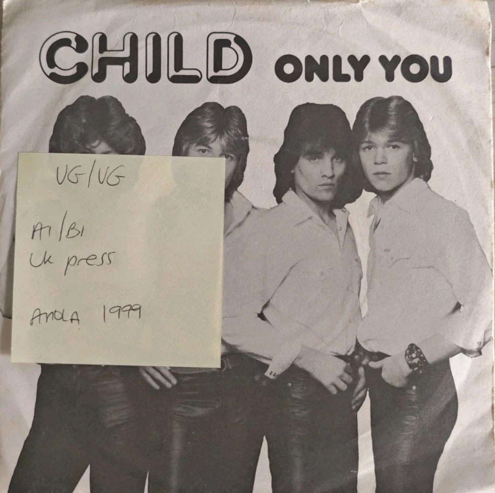 Child Only You Vinyl Record 7" VG/VG AHA536 1979 vinyl record sleeve Child Only You Vinyl Record 7" VG/VG AHA536 1979 vinyl record sleeve