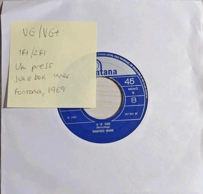 Manfred Mann Ragamuffin Man Vinyl Record 7" VG/VG+ TF 1013 1969 sleeve Manfred Mann Ragamuffin Man Vinyl Record 7" VG/VG+ TF 1013 1969 sleeve