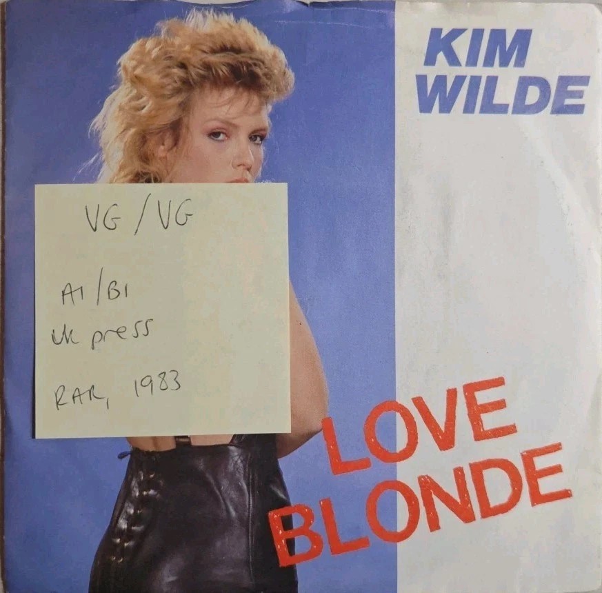 Kim Wilde Love Blonde Vinyl Record 7" VG/VG RAK360 1983 sleeve Kim Wilde Love Blonde Vinyl Record 7" VG/VG RAK360 1983 sleeve