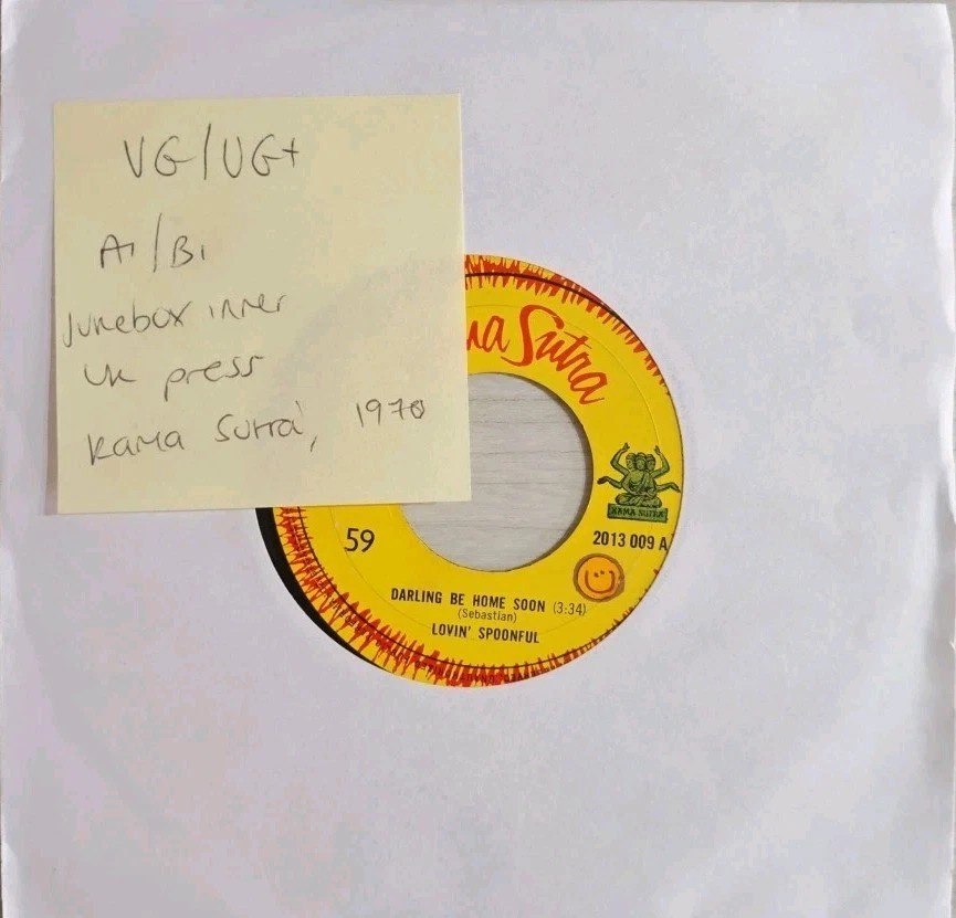 Lovin Spoonful Darling Be Home Soon Vinyl Record 7" VG/VG+ 2013009 1970 sleeve Lovin Spoonful Darling Be Home Soon Vinyl Record 7" VG/VG+ 2013009 1970 sleeve
