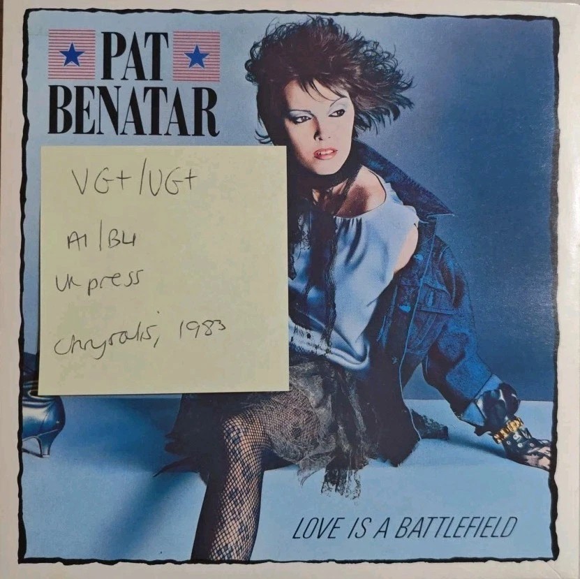 Pat Benatar Love is A Battlefield Vinyl Record 7" VG+/VG+ PAT1 1983 sleeve Pat Benatar Love is A Battlefield Vinyl Record 7" VG+/VG+ PAT1 1983 sleeve