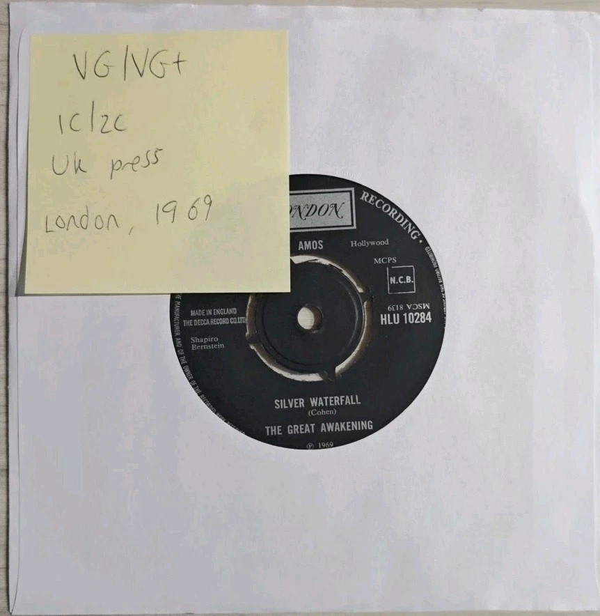 Great Awakening Amazing Grace/Silver Waterfall Vinyl Record 7" VG/VG+ HLU 10284 sleeve Great Awakening Amazing Grace/Silver Waterfall Vinyl Record 7" VG/VG+ HLU 10284 sleeve