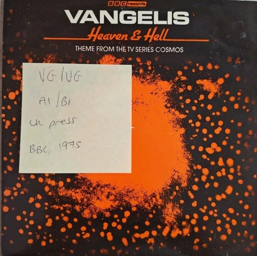 Vangelis Heaven And Hell Vinyl Record 7" VG/VG BBC1 1975 sleeve Vangelis Heaven And Hell Vinyl Record 7" VG/VG BBC1 1975 sleeve