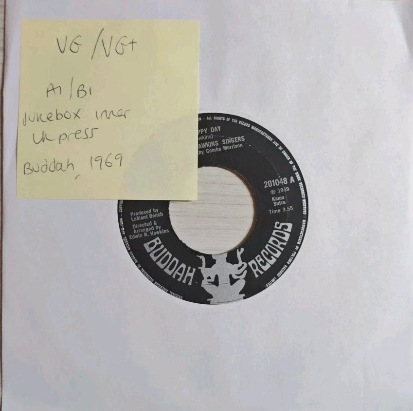 The Edwin Hawkins Singers Oh Happy Day Vinyl Record 7" VG/VG+ 201048 1969 sleeve The Edwin Hawkins Singers Oh Happy Day Vinyl Record 7" VG/VG+ 201048 1969 sleeve