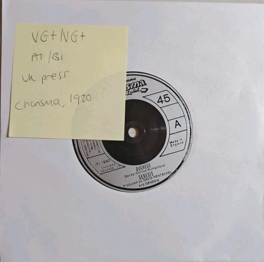 Genesis Duchess/Open Door Vinyl Record 7" VG+/VG+ CB 363 1980 sleeve Genesis Duchess/Open Door Vinyl Record 7" VG+/VG+ CB 363 1980 sleeve