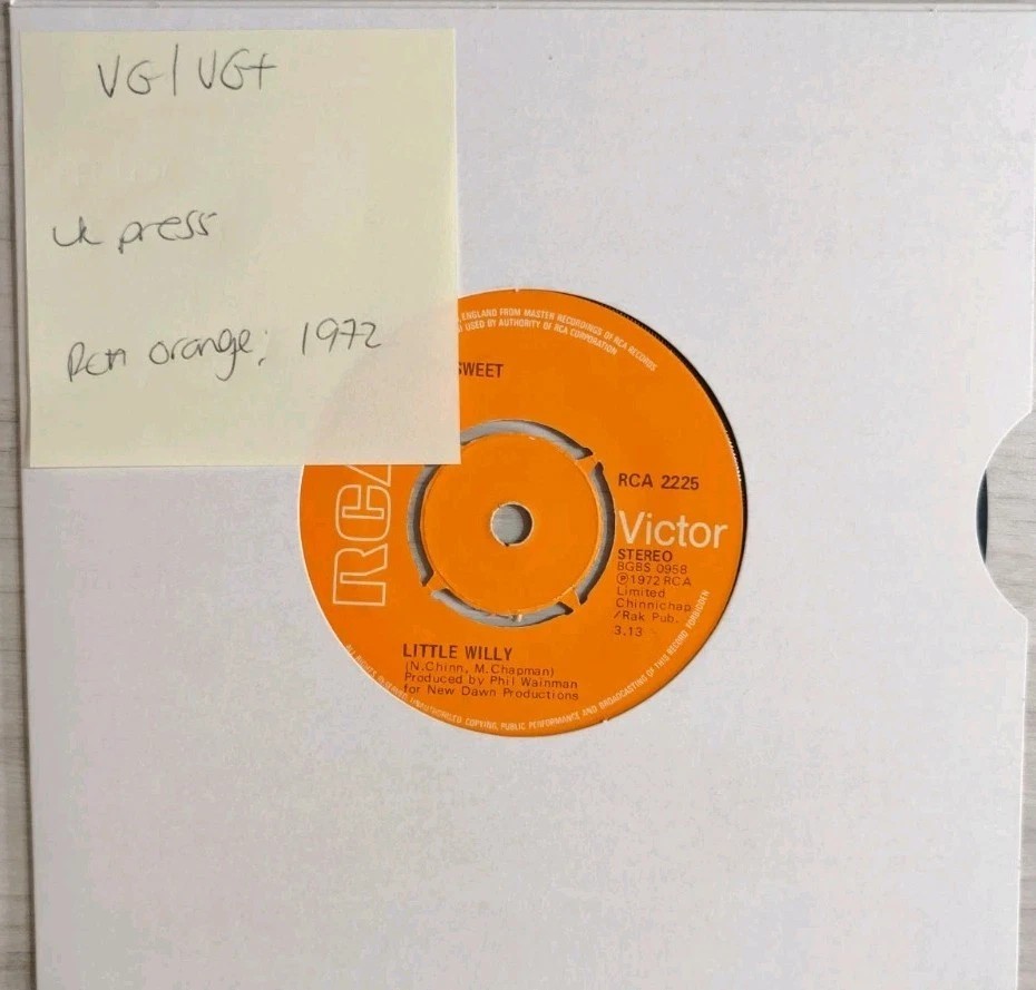 The Sweet Little Willy Vinyl Record 7" VG/VG+ RCA2225 1972 sleeve The Sweet Little Willy Vinyl Record 7" VG/VG+ RCA2225 1972 sleeve