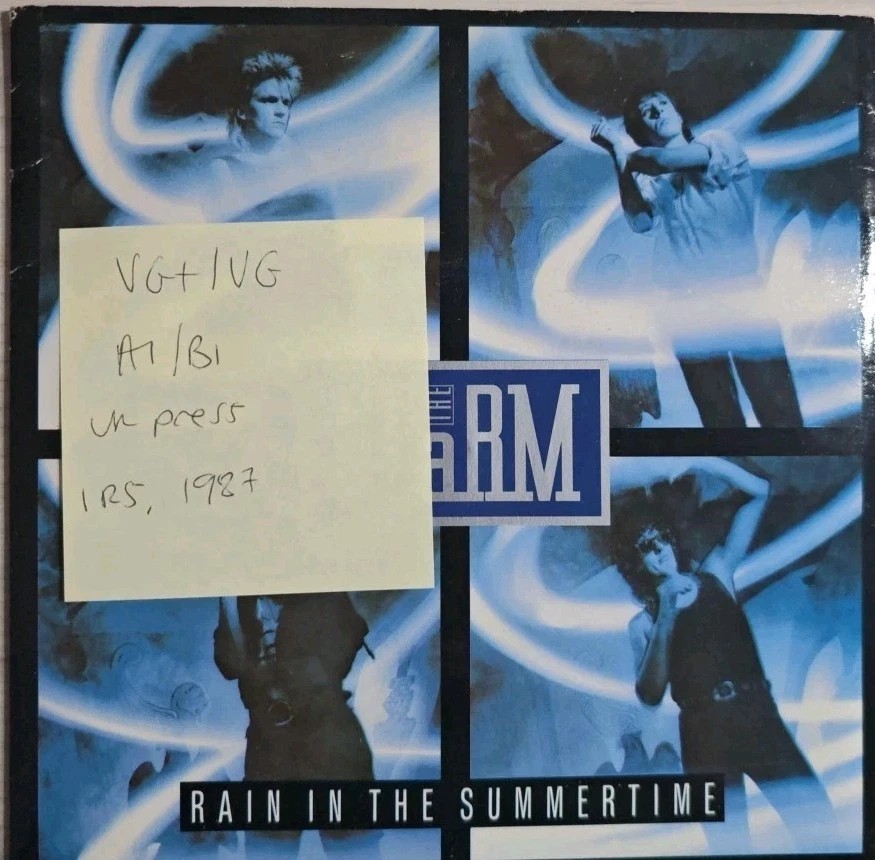 The Alarm Rain In The Summertime Vinyl Record 7" VG+/VG IRM 144 1987 sleeve The Alarm Rain In The Summertime Vinyl Record 7" VG+/VG IRM 144 1987 sleeve