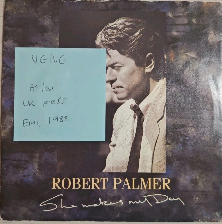 Robert Palmer She Wakes My Day Vinyl Record 7" VG/VG EM 65 1988 sleeve Robert Palmer She Wakes My Day Vinyl Record 7" VG/VG EM 65 1988 sleeve