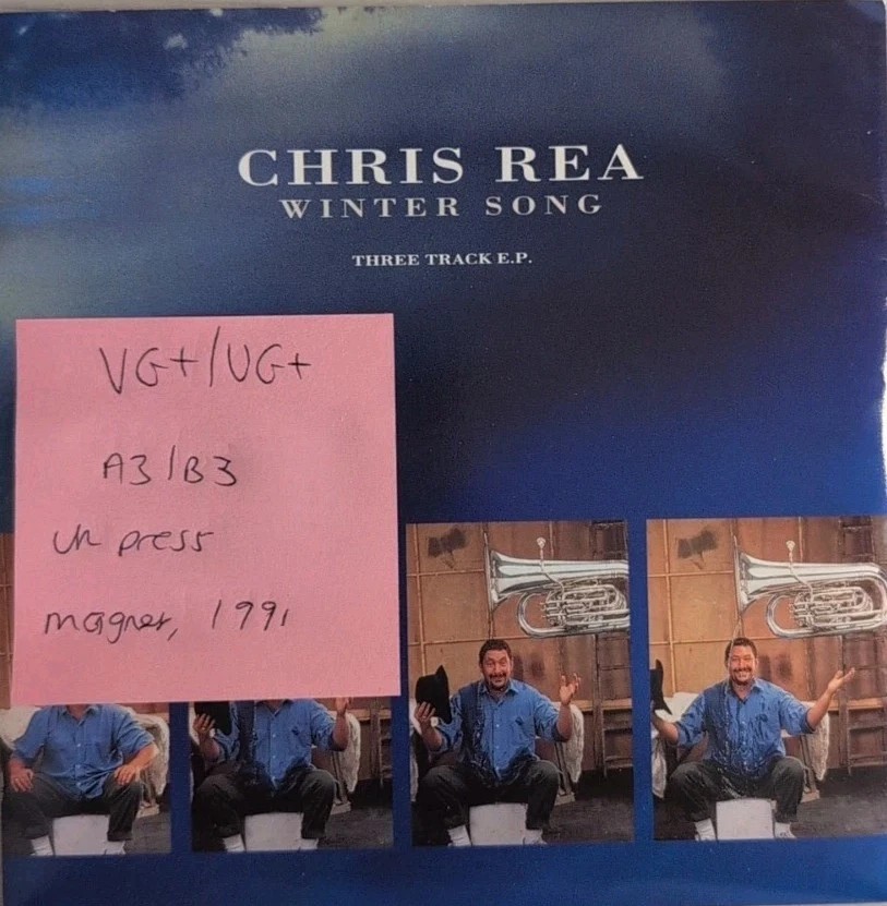 Chris Rea Winter Song Vinyl Record 7" VG+/VG+ YZ629 1991 sleeve Chris Rea Winter Song Vinyl Record 7" VG+/VG+ YZ629 1991 sleeve