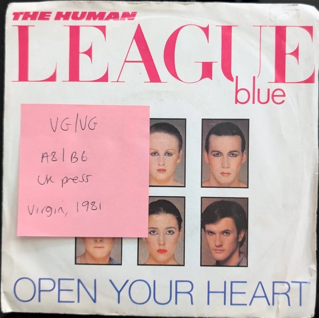 The Human League Open Your Heart Vinyl Record 7" VG/VG VS453 sleeve The Human League Open Your Heart Vinyl Record 7" VG/VG VS453 sleeve
