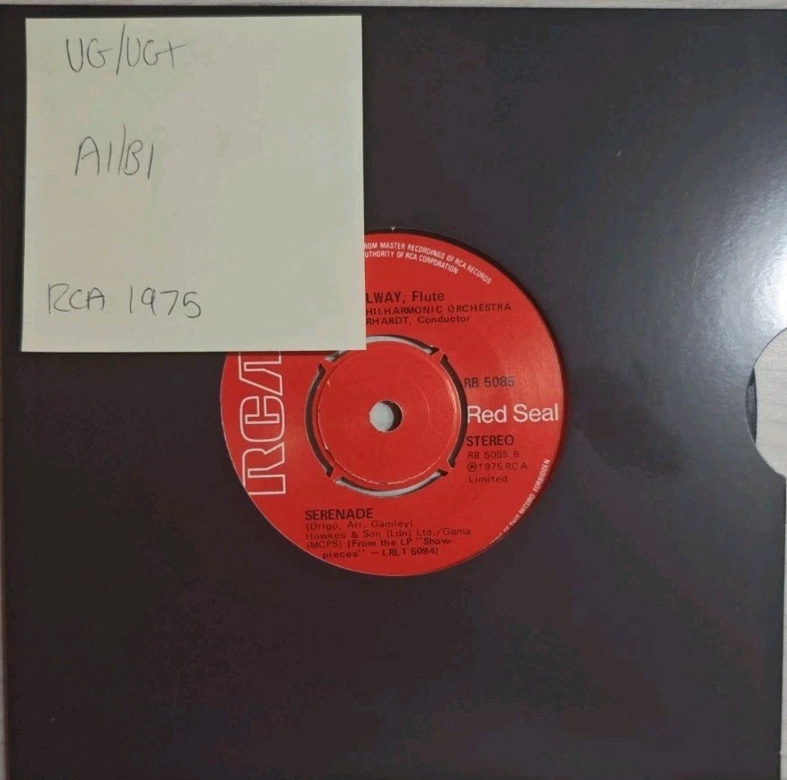 James Galway Annie's Song Vinyl Record 7" VG/VG+ RB 5085 1975 sleeve James Galway Annie's Song Vinyl Record 7" VG/VG+ RB 5085 1975 sleeve