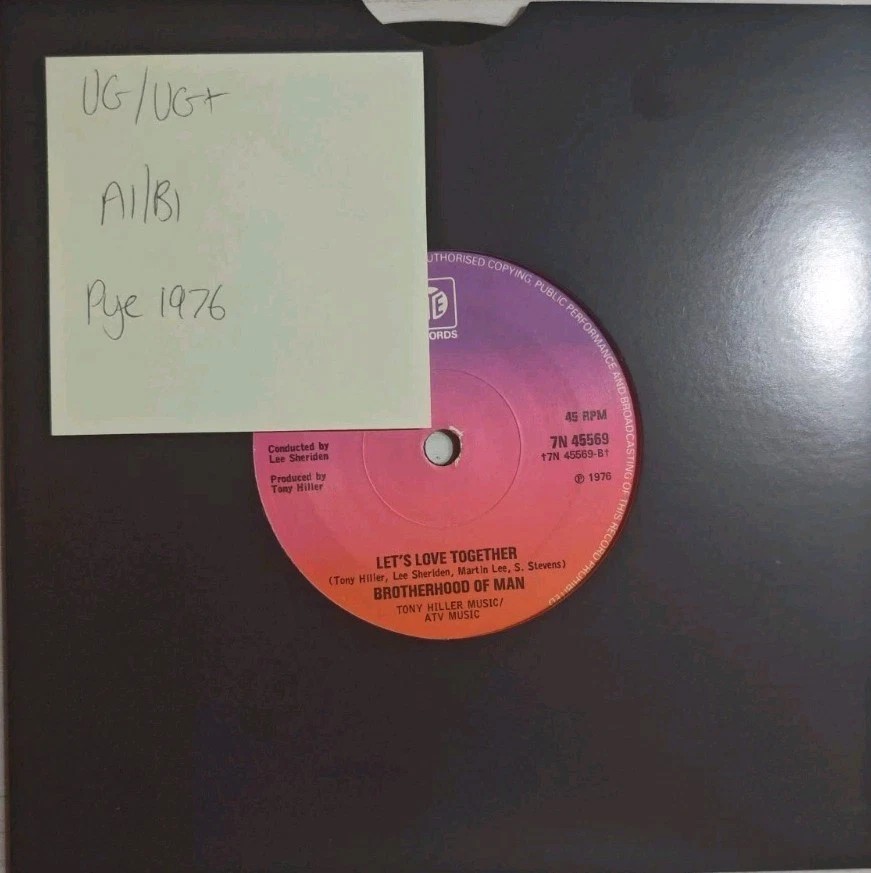 Brotherhood Of Man Save Your Kisses For Me Vinyl Record 7" VG/VG+ 7N 45569 1976 sleeve Brotherhood Of Man Save Your Kisses For Me Vinyl Record 7" VG/VG+ 7N 45569 1976 sleeve