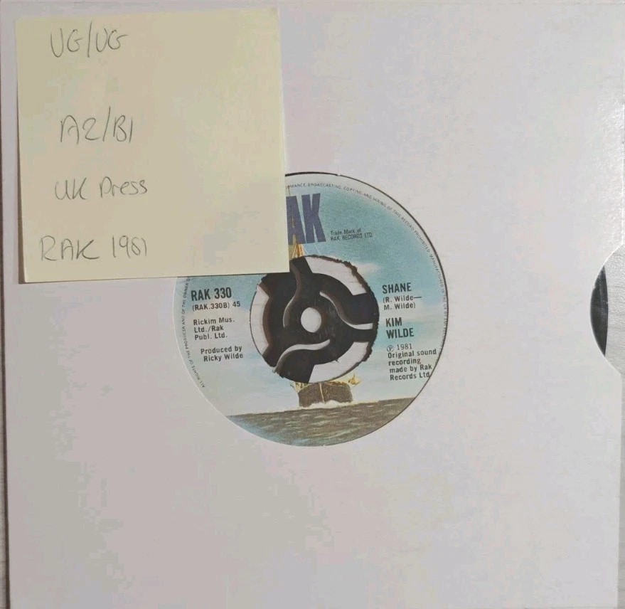 Kim Wilde Chequered Love / Shane Vinyl Record 7" VG/VG RAK330 1981 sleeve Kim Wilde Chequered Love / Shane Vinyl Record 7" VG/VG RAK330 1981 sleeve