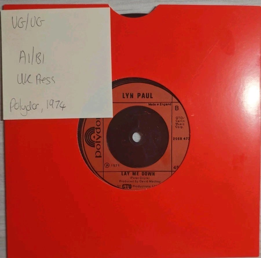 Lyn Paul Sail The Summer Winds Vinyl Record 7" VG/VG 2058472 1974 sleeve Lyn Paul Sail The Summer Winds Vinyl Record 7" VG/VG 2058472 1974 sleeve