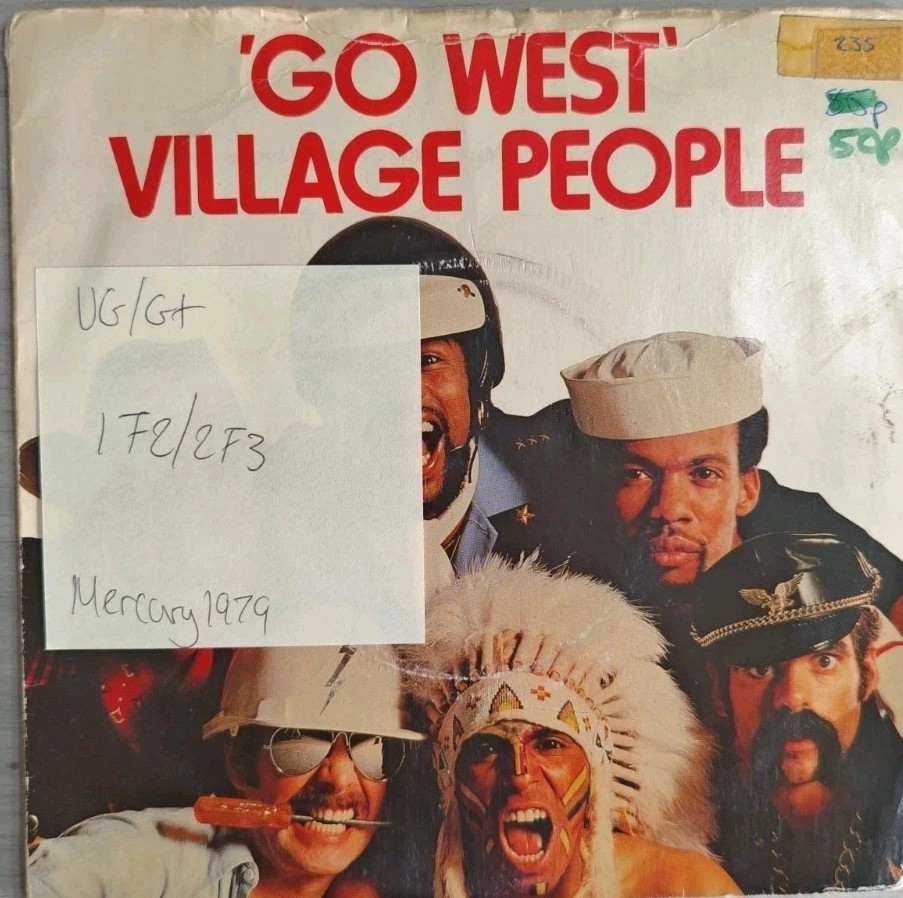 Village People Go West Vinyl Record 7" VG/G+ 6007221 1979 sleeve Village People Go West Vinyl Record 7" VG/G+ 6007221 1979 sleeve