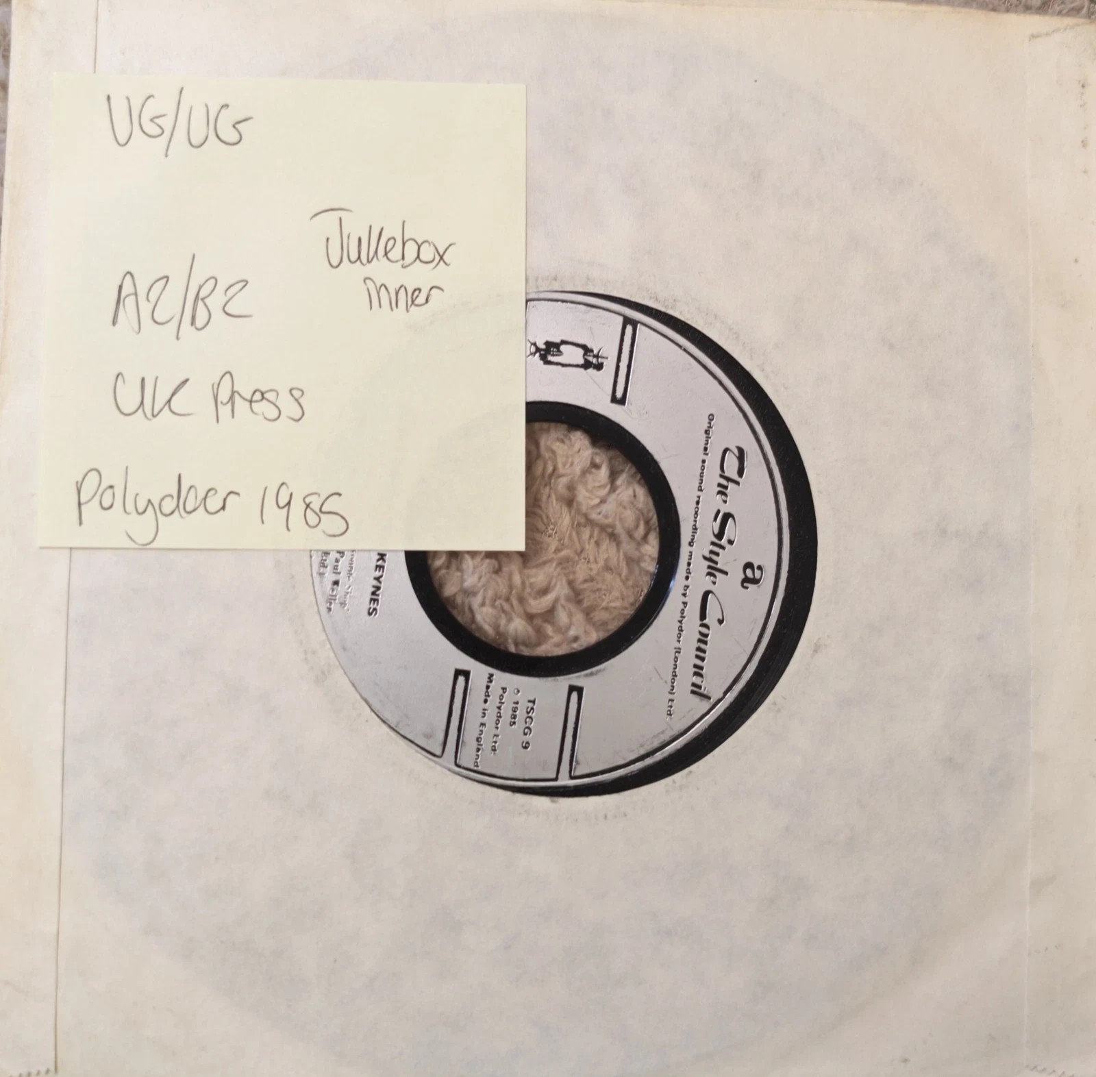 The Style Council Come To Milton Keynes Vinyl Record 7" VG/VG TSCG 9 1985 vinyl record sleeve The Style Council Come To Milton Keynes Vinyl Record 7" VG/VG TSCG 9 1985 vinyl record sleeve
