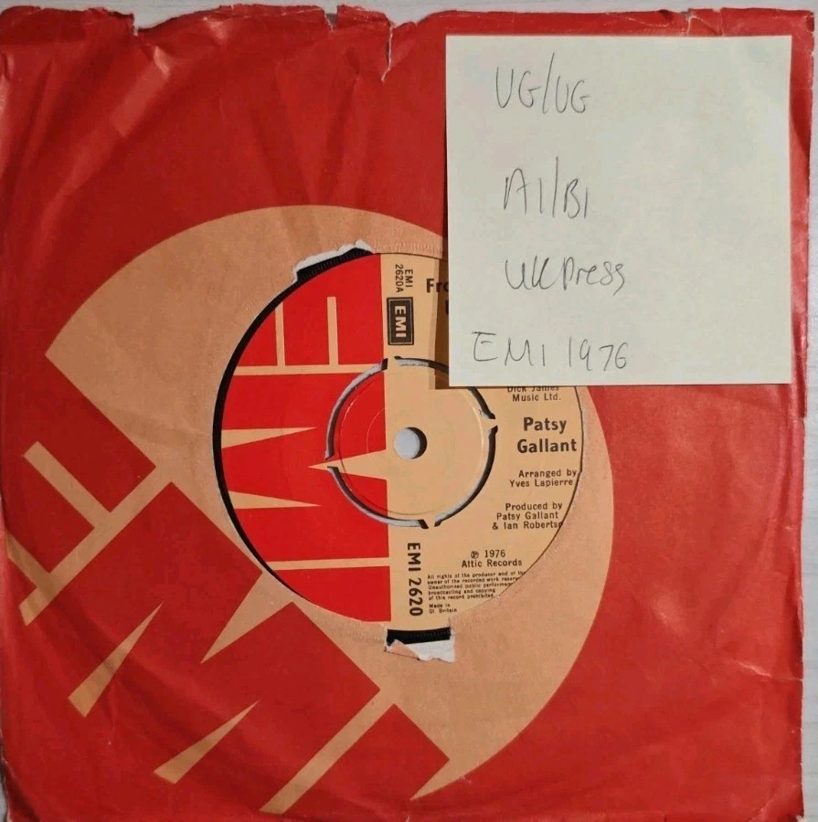 Patsy Gallant From New York To L.A. Vinyl Record 7" VG/VG EMI 2620 1976 sleeve Patsy Gallant From New York To L.A. Vinyl Record 7" VG/VG EMI 2620 1976 sleeve
