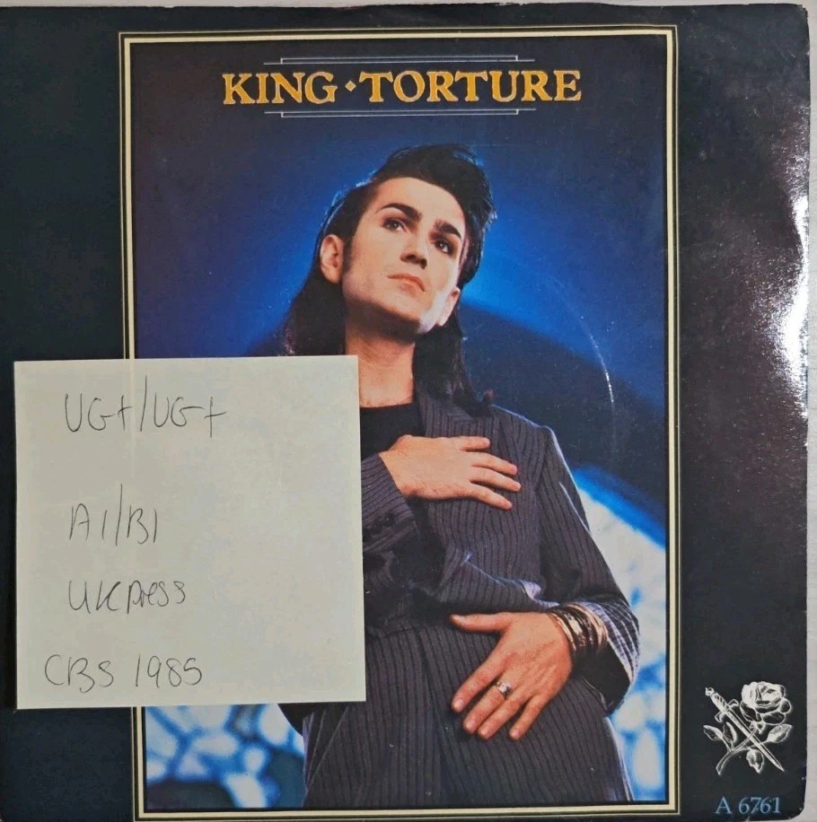 King Torture / Groovin' With The Kings Vinyl Record 7" VG+/VG+ A6761 1985 sleeve King Torture / Groovin' With The Kings Vinyl Record 7" VG+/VG+ A6761 1985 sleeve