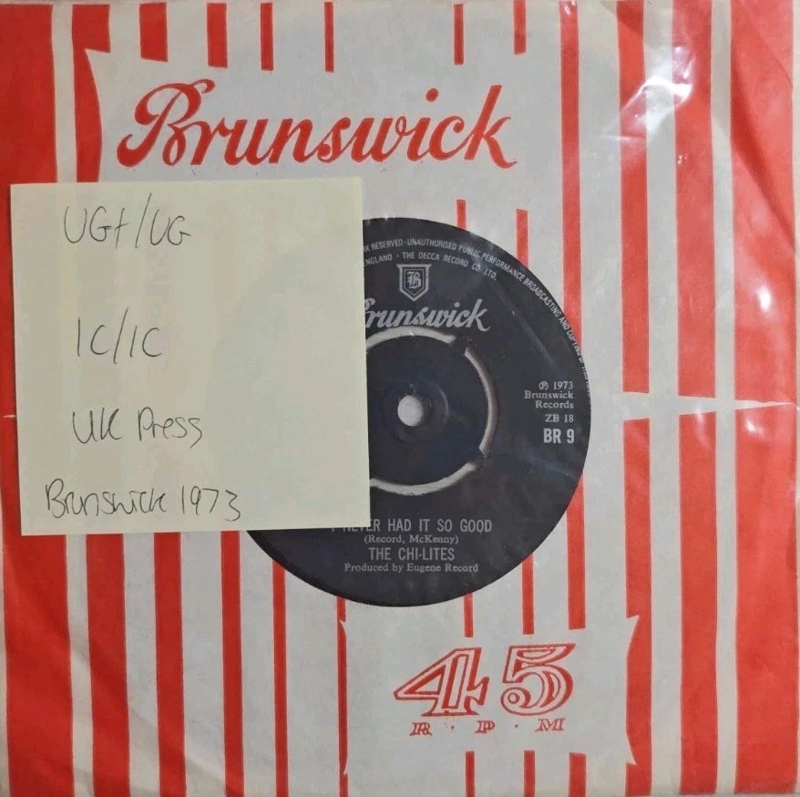 The Chi-lites Homely Girl Vinyl Record 7" VG+/VG BR 9 1973 sleeve The Chi-lites Homely Girl Vinyl Record 7" VG+/VG BR 9 1973 sleeve