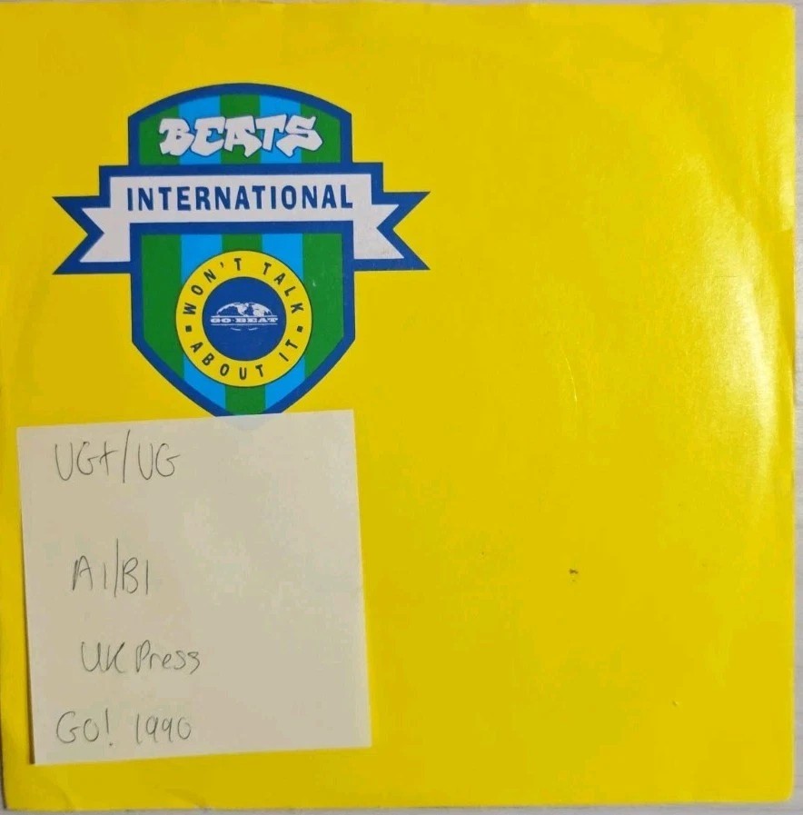 Beats International Won't Talk About It Vinyl Record 7" VG+/VG GOD 43 1990 sleeve Beats International Won't Talk About It Vinyl Record 7" VG+/VG GOD 43 1990 sleeve